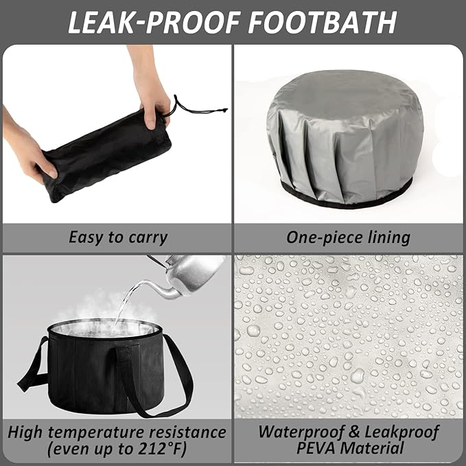 Foot Bath Basin 20L Collapsible Bucket, Portable Foot Soak Tub Feet Soaking - Image 4