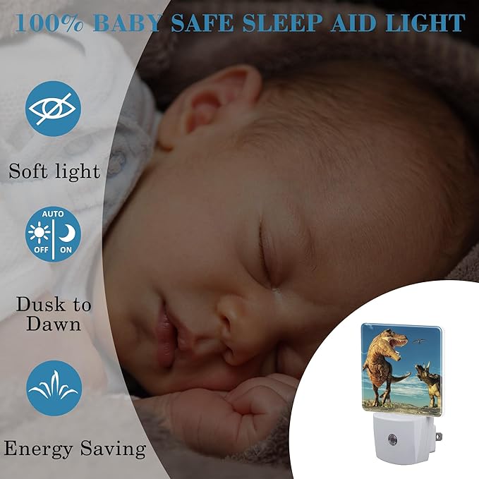 3D Dinosaur World Night Light for Kids, LED Night Light Plug into Wall - Image 4