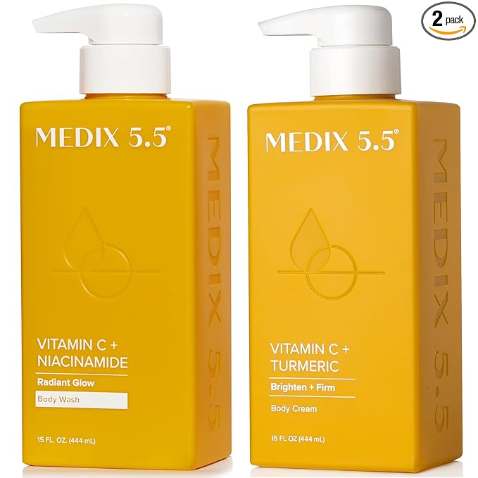 MEDIX Vitamin C Body Wash + Vitamin C Body Lotion & Face Moisturizer 2PC Skin by Medix55
