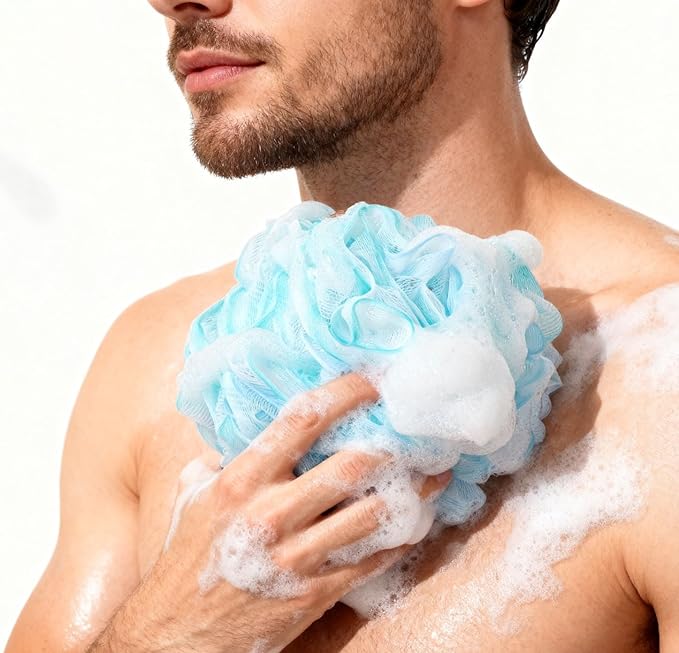 BTYMS XXL Loofah Bath Sponge 100g/pc, Extra Large Shower Puffs Exfoliating Mesh - Image 5