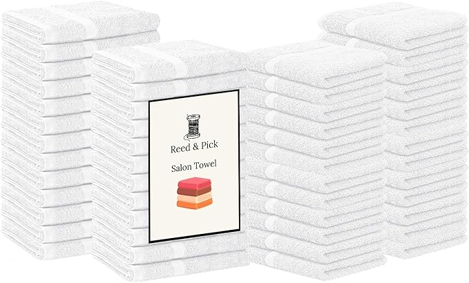 Reed&Pick Salon Towels – 50 Pack White Hand Towels 100% Cotton Spa Towel – by Unknown