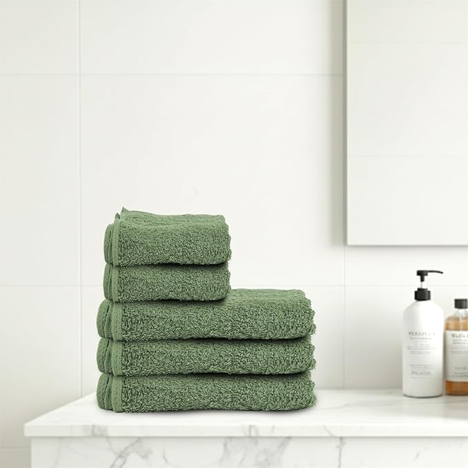 24 Pack Green Hand Towel 100% Cotton Spa Towel – 16x26 inches Highly Absorbable - Image 7