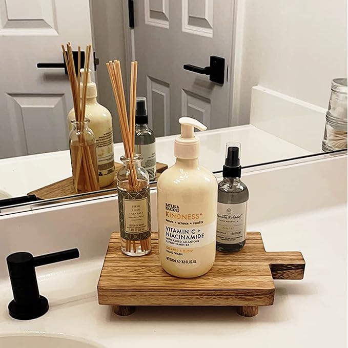 Handmade Wooden Tray, Practical Bathroom and Kitchen Decoration - Image 4