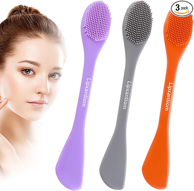 3 Pcs Silicone Facial Cleansing Brush, 2 in 1 Face Mask Applicator and Pore by Unknown