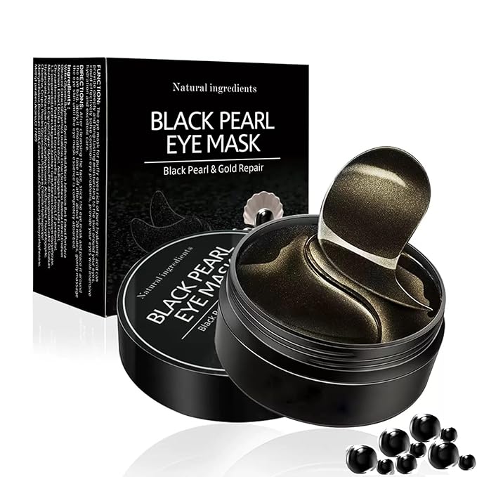 Under Eye Patches, Eye Mask Black Pearl, Puffy Eyes Dark Circles Brighten by Felico