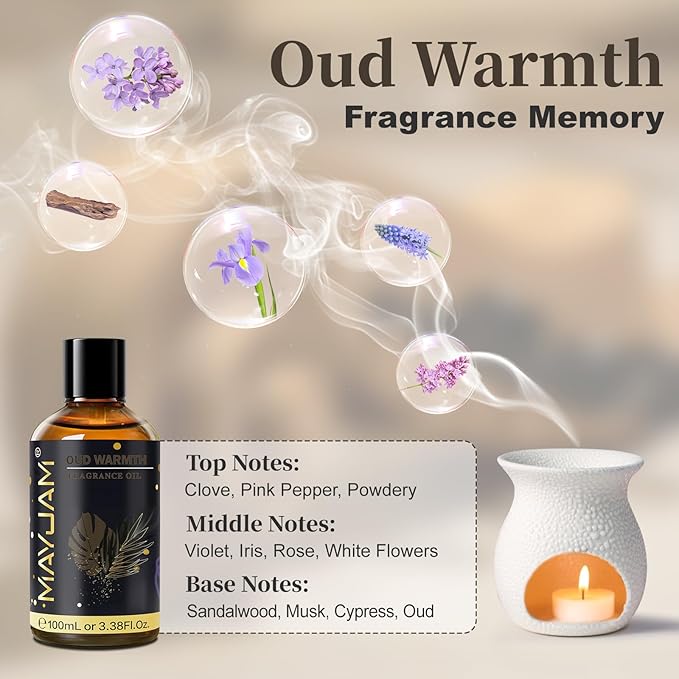Oud Warmth Fragrance Oil Essential Oil, MAYJAM 3.38FL.OZ Oud Warmth Oil - Image 4