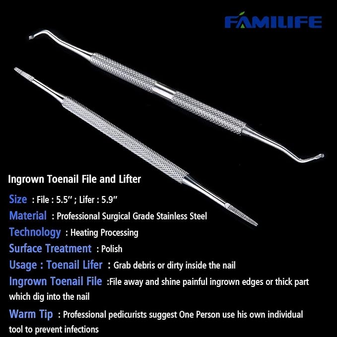 FAMILIFE Ingrown Toenail File and Lifter, Salon Use - Image 5