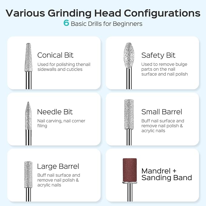 Cordless Electric Nail Drill File: COSLUS Nail Drill Machine - Image 8