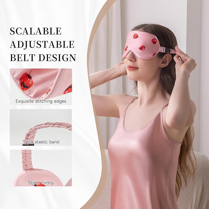 THXSILK Sleep Mask 100% 19 Momme Pure Mulberry Silk Super Smooth Cooling - Image 3