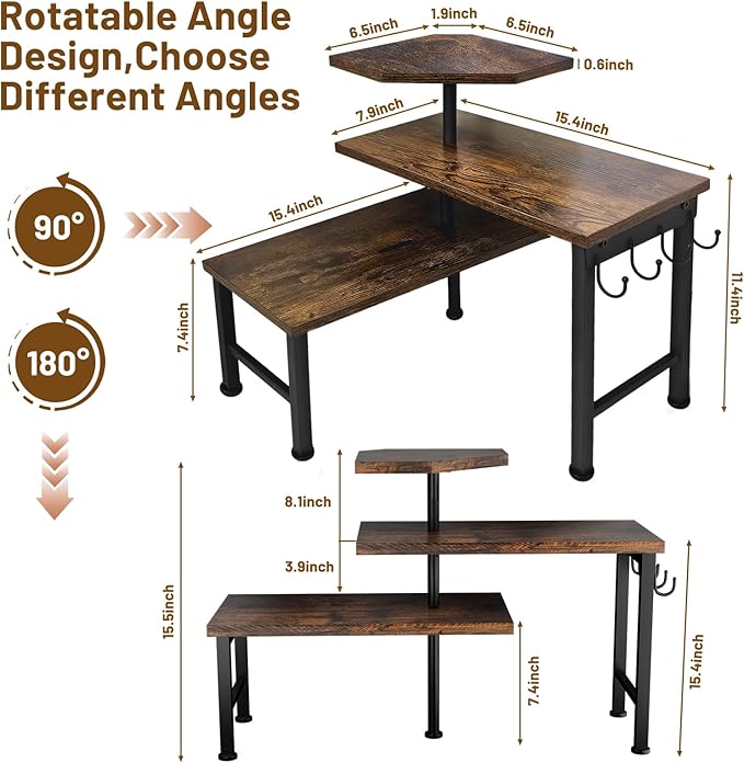 Kitchen Countertop Organizer, 3 Tier Moveable Corner Shelf Kitchen Shelf - Image 4