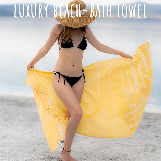 Ray Silver Turkish Beach Towel – 100% Cotton 40x71 Quick Dry Oversized Sand - Image 4