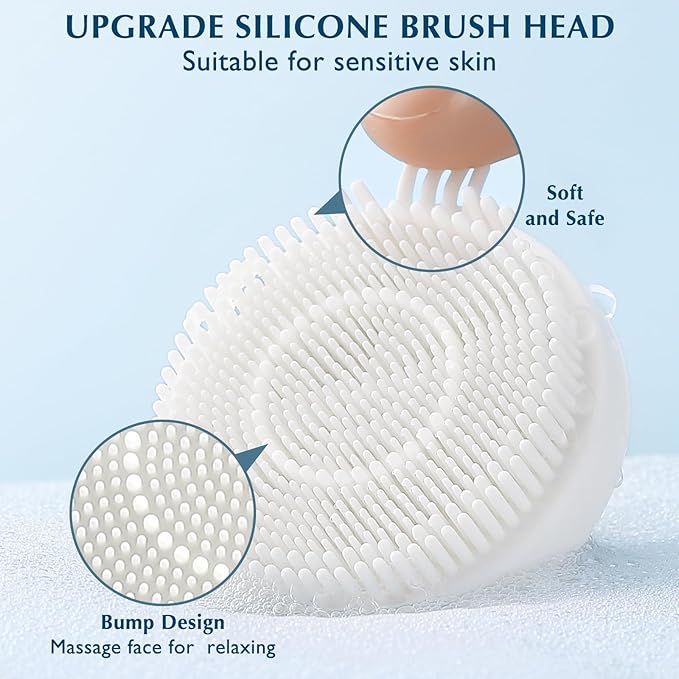 COSLUS Facial Cleansing Brush Silicone Face Scrubber: 7 in 1 FBS-D Electric - Image 7