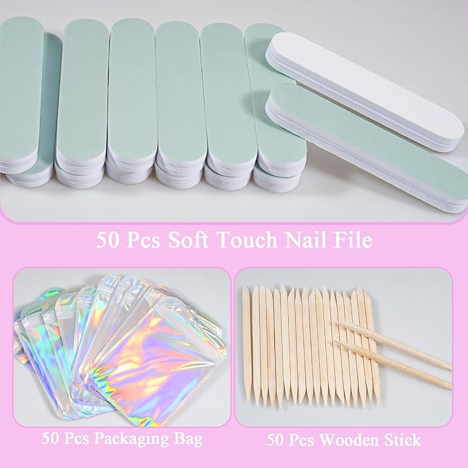 Disposable Manicure Kit Professional, 50 Set Press On Nail Tool Kit - Image 3