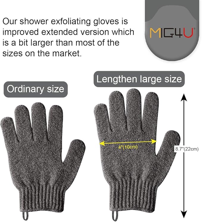 MIG4U Shower Exfoliating Scrub Gloves, Bathing Gloves Body Wash Dead Skin - Image 7