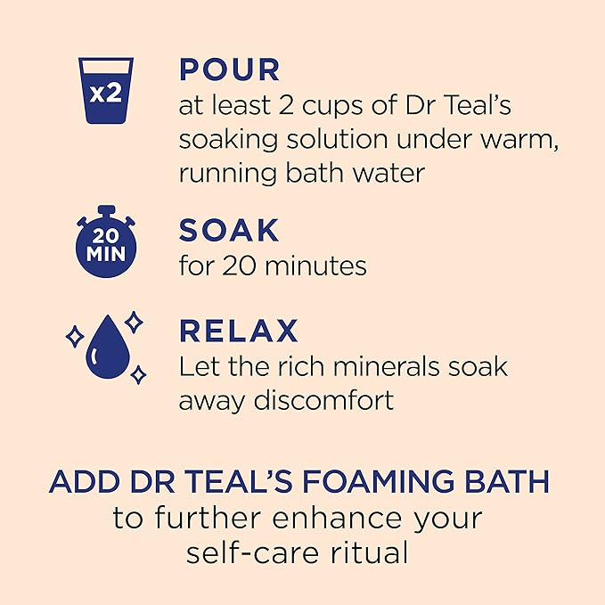 Dr Teal's Pure Epsom Magnesium Salt Soak, Glow & Radiance - Image 5
