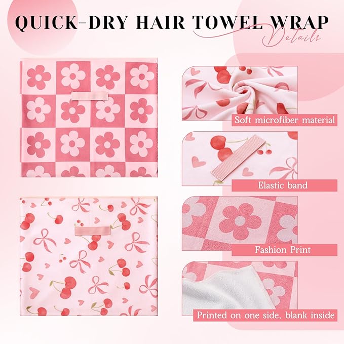 2 Pcs 40 x 24 Inches Large Microfiber Hair Towels Quick Dry Hair Towel Wrap - Image 3
