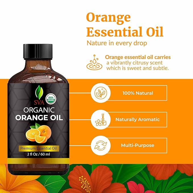 SVA Orange Essential Oil Organic – 2 Fl Oz – 100% Natural Organic Orange Oil - Image 2