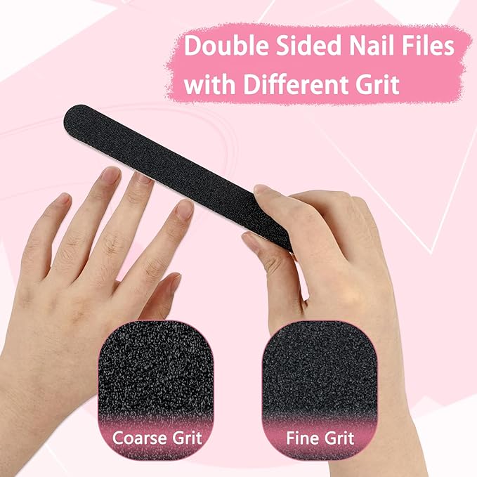 LNAUJS 26 Pack Nail Files and Buffers Set, 100/180 Grit Black Nail Files and - Image 3