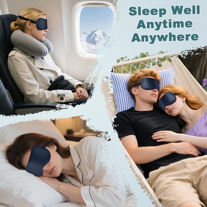 Sleep Mask for Side Sleeper Women Men, Eye Mask for Sleeping Light Blocking - Image 6