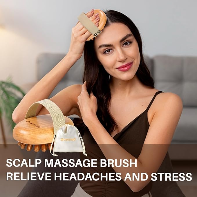 Wood Therapy Massage Tool for Belly Fat, Wooden Meridian Massage Body Brush for - Image 9