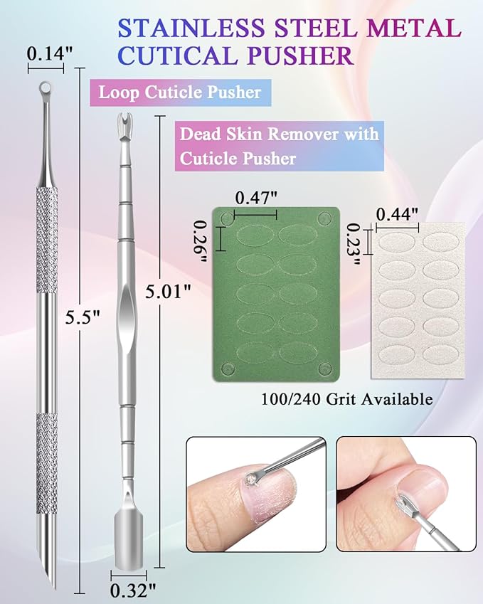 Cuticle Pusher, Pre-treatment Cuticle Pusher, Stainless Steel Loop Cuticle - Image 2