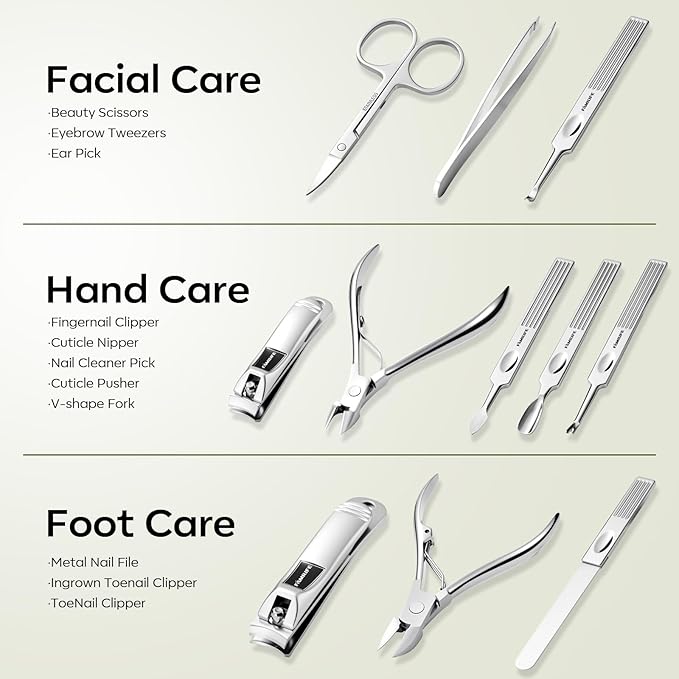 FAMILIFE Manicure Set, Professional Manicure Kit Nail Clippers Set 11 in 1 - Image 6