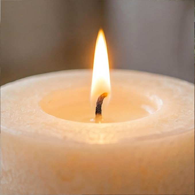 Aroma Naturals Ginger and Clove Essential Oil Beige Scented Pillar Candle - Image 6