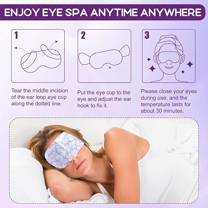 XPCARE 32 Pack Steam Eye Masks for Dry Eyes, SPA Warm Sleep Eye Mask, - Image 7