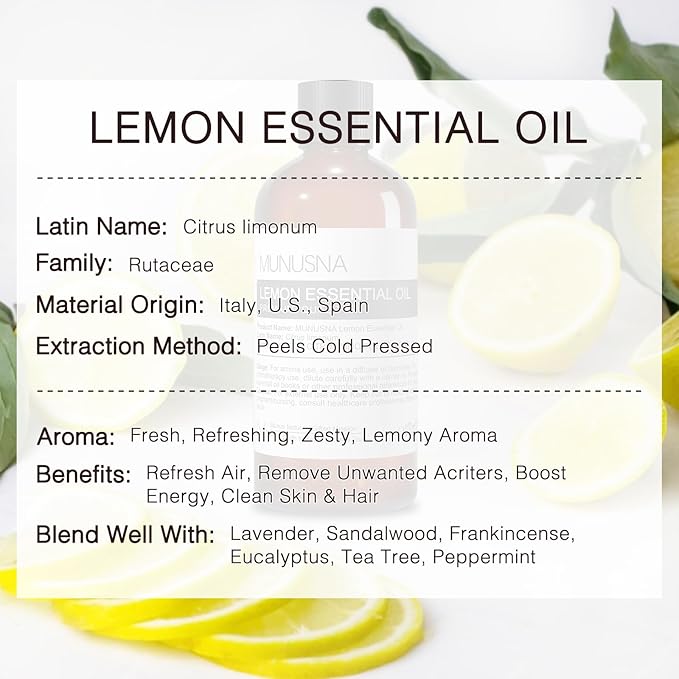 Lemon Essential Oil 100ML, 100% Pure Natural Lemon Oils Premium Grade - Image 3