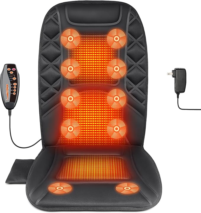 CARSHION 10 Vibrating Massage Nodes Back Massager Chair Pad by CARSHION