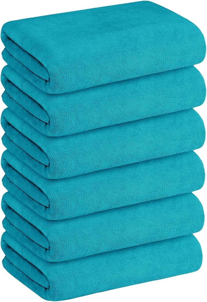 JML Large Microfiber Bath Towels Set of 6, Super Absortbent, Fast Drying - Image 2