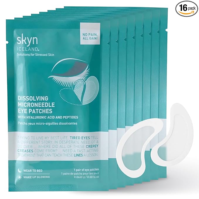 skyn ICELAND Dissolving Microneedle Under-Eye Patches — 39% Hyaluronic Acid & by skynICELAND