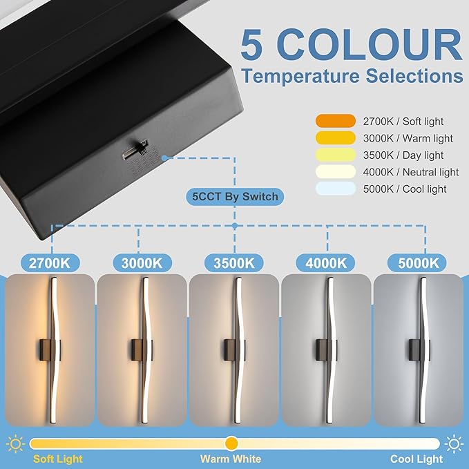 Modern Bathroom Vanity Light 32 inch, Dimmable 5CCT Led Bathroom Light Fixture - Image 2