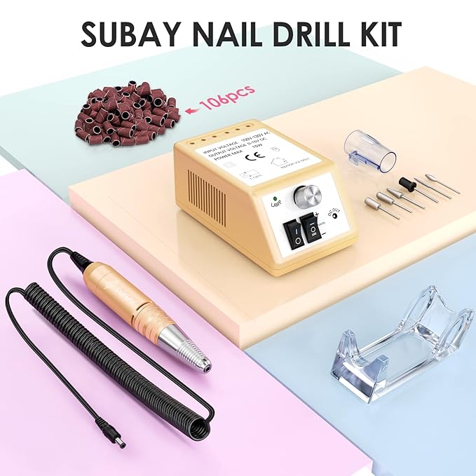 Subay Professional Electric Nail Drill Machine, 000RPM Electrical Nail Efile Kit - Image 7