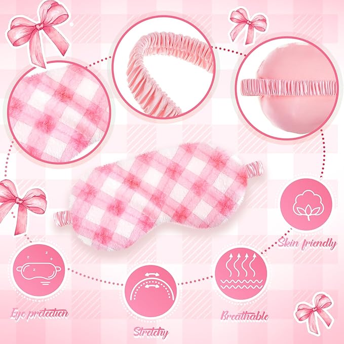 Cuffbow 6 Pack Plush Sleep Mask Set, Cute Plush Eye Masks - Image 3