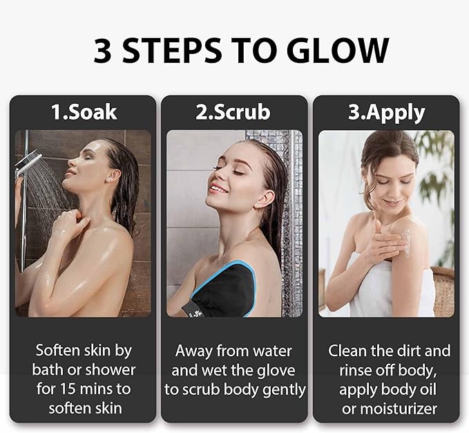 Exfoliating Gloves 2 Pcs, Exfoliating Body Scrubber - Image 6