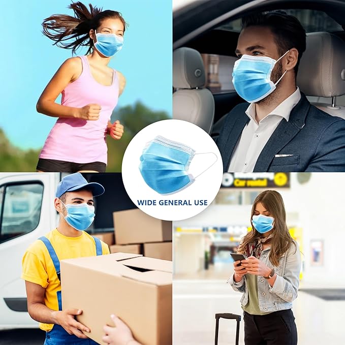 100Pcs Blue Disposable Face Mask, 3 Ply Masks - Image 5