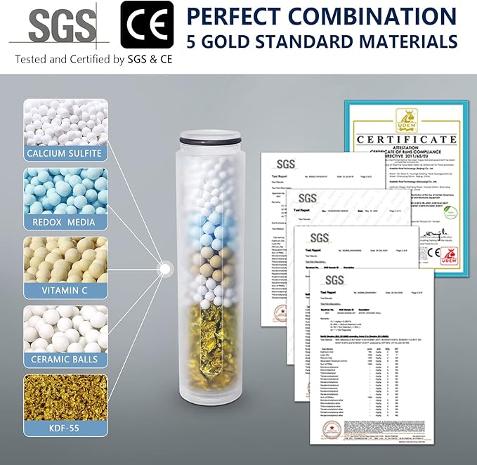 2PCS Shower Filter Replacement, Hard Water Softener, Upgraded KDF Filter Water - Image 4