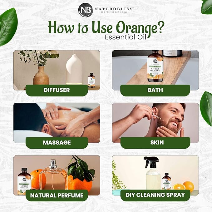 NaturoBliss 100% Pure & Natural Sweet Orange Essential Oil Therapeutic Grade - Image 4