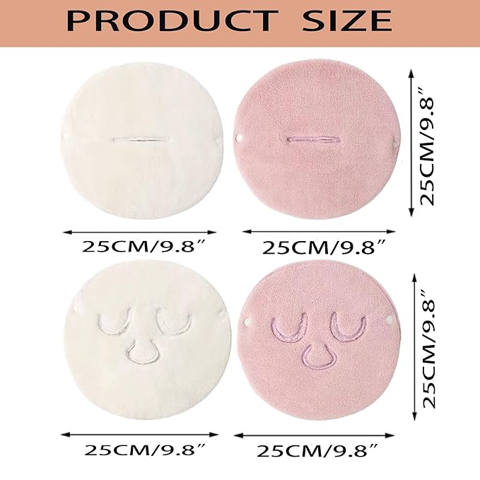 4 Pack Reusable Face Towel Mask Cold Hot Compress Facial Steamer Towel - Image 2