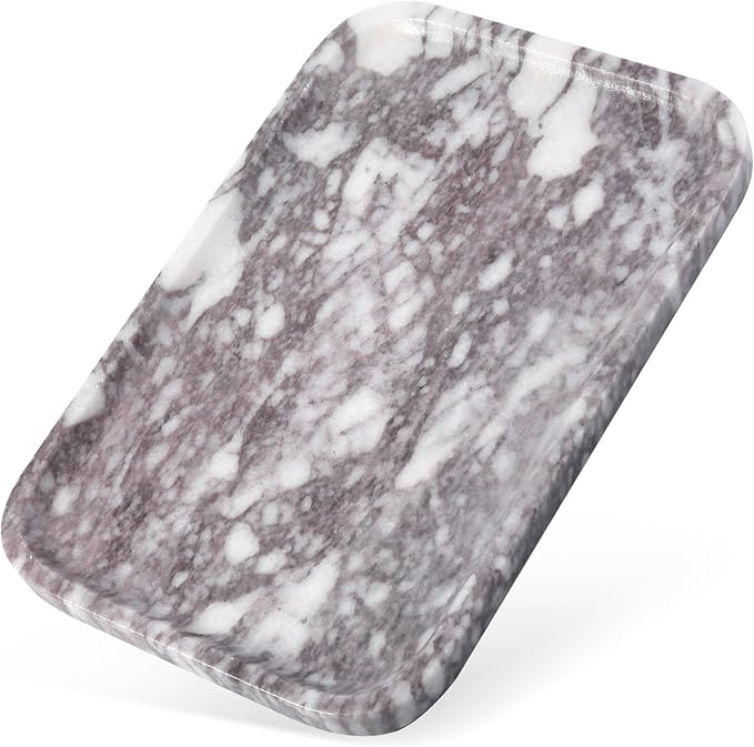Karibiber Luxury Marble Vanity Tray, Bathroom Tray Countertop, Calacatta - Image 3