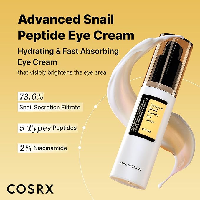 COSRX Snail Mucin Peptide Under Eye Cream, 0.84 fl oz, 73.7% Snail Mucin and - Image 2