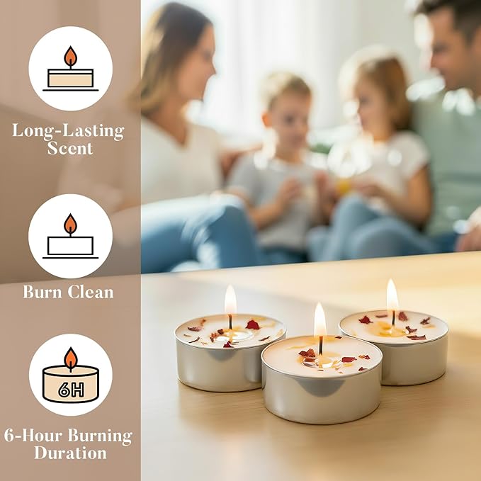 16 Pack Rose Tealight Candles - Image 3