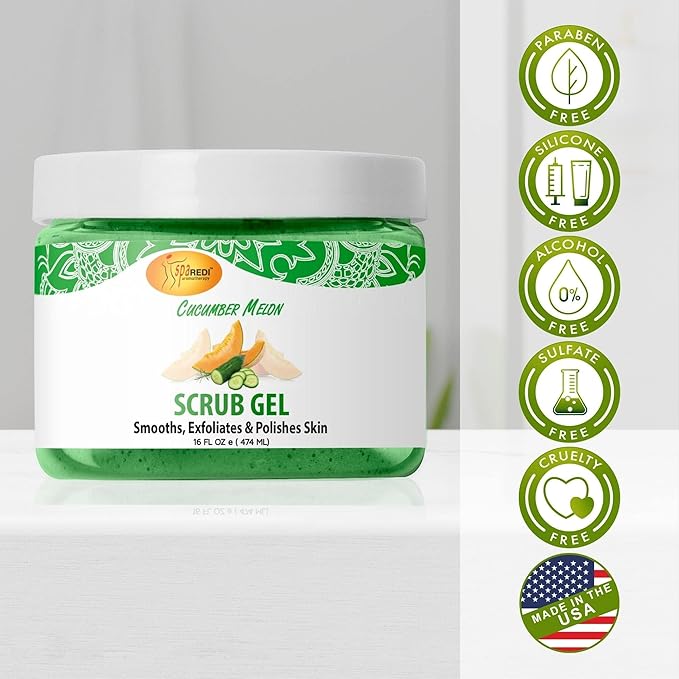 SPA REDI – Exfoliating Scrub Pumice Gel, Cucumber Melon, 16 oz - Image 8