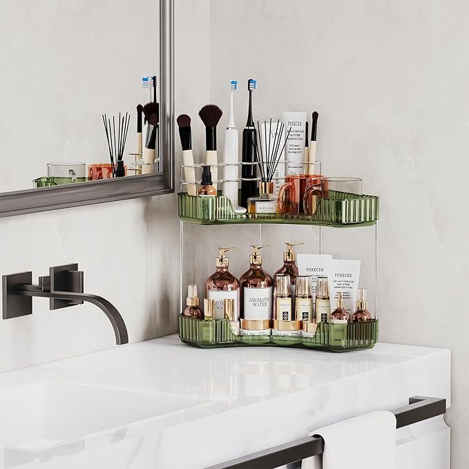 Asayuee 2-Tier Corner Bathroom Counter Organizer - Image 6