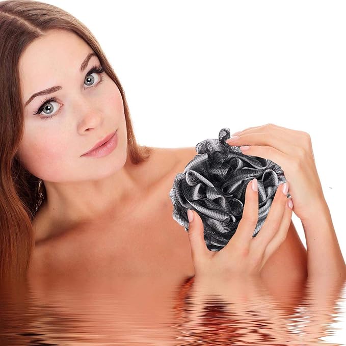 BTYMS 4 Pieces Shower Loofahs Bath Scrunchies 75g/pcs Large Bath Sponge Body - Image 6