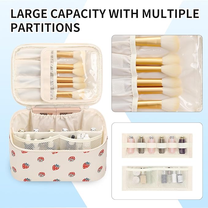 OCHEAL Makeup Bag, Travel Makeup Organizer Bag, Large Capacity Cosmetic Bags - Image 6