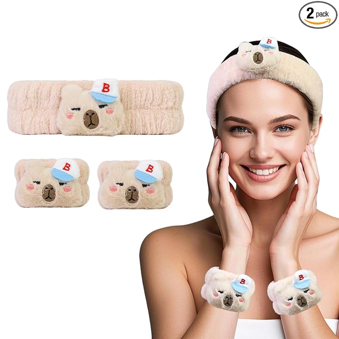 Kawaii Spa Headband and Wristband Set by FLYINGMAGE