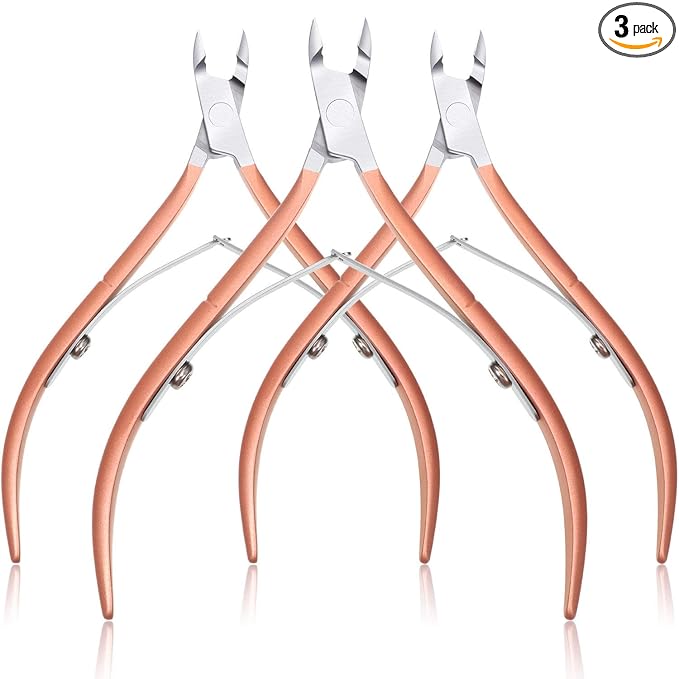 Mudder 3 Pack Rose Gold Cuticle Trimmer Nippers Cutter Tool Stainless Steel by Mudder