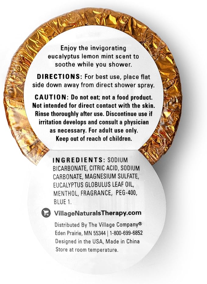 Village Naturals Therapy Breathe Shower Bomb Steamers, Soothing Scent, - Image 2